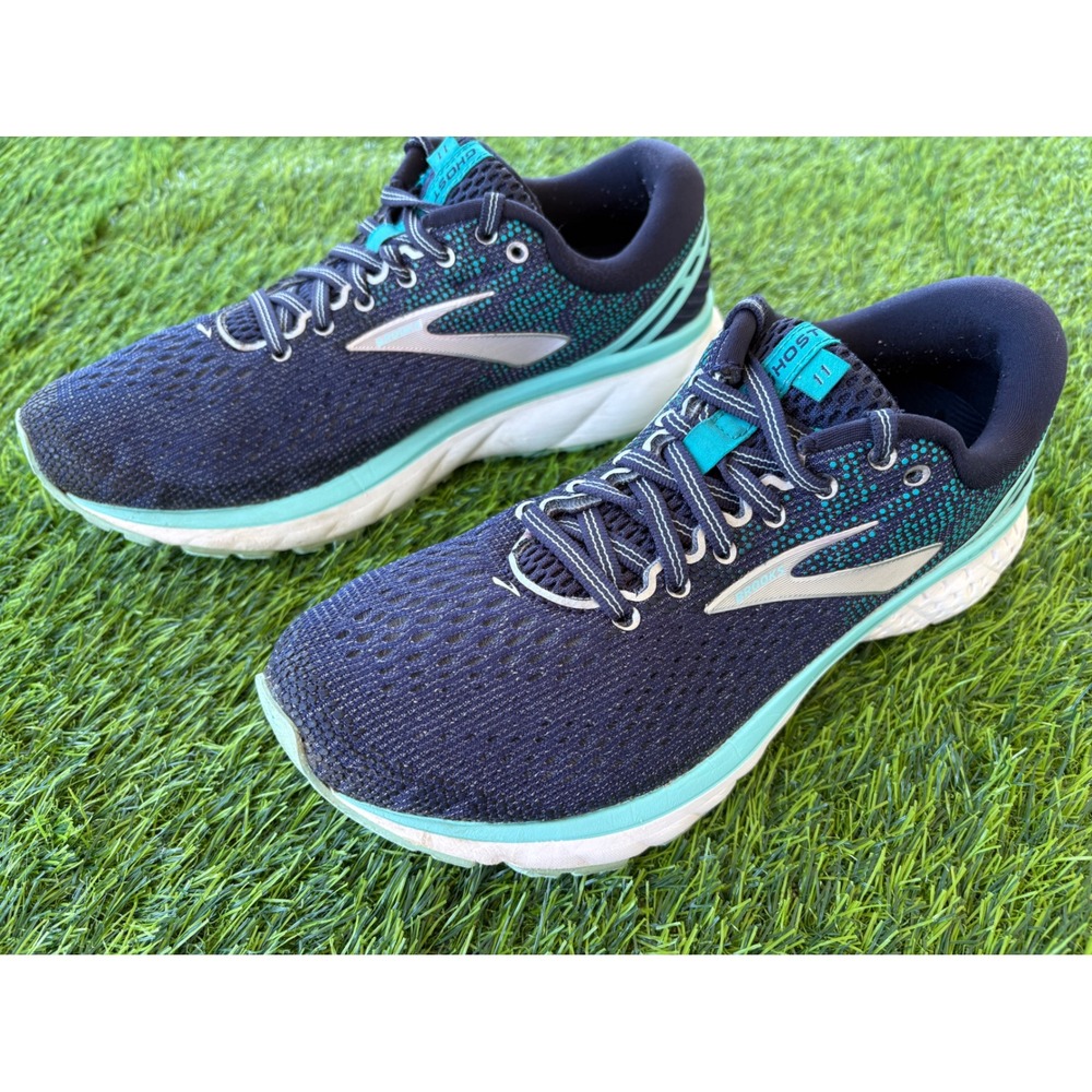 Brooks Ghost 11 Womens Size 9 Men 7.5 Running Shoes Navy Teal 1202771B493